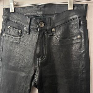 NWT Rag & Bone Leather Skinny Jeans Womens 24 Black Lamb Leather Pants $979 MSRP